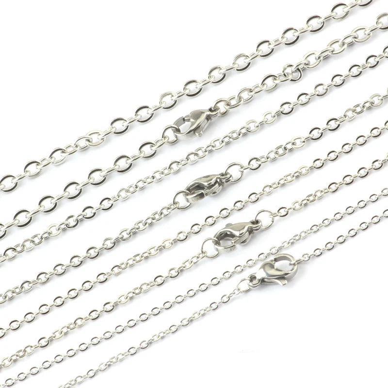 Man Women Chain Necklace 3/4/5/6/8mm*20-100cm Fashion Jewelry 316L Stainless Steel O Link Pendant Chain Necklace