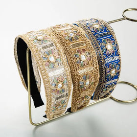 Vintage Embroidered Fabric Hair Bands for Women Girls Hair Accessories