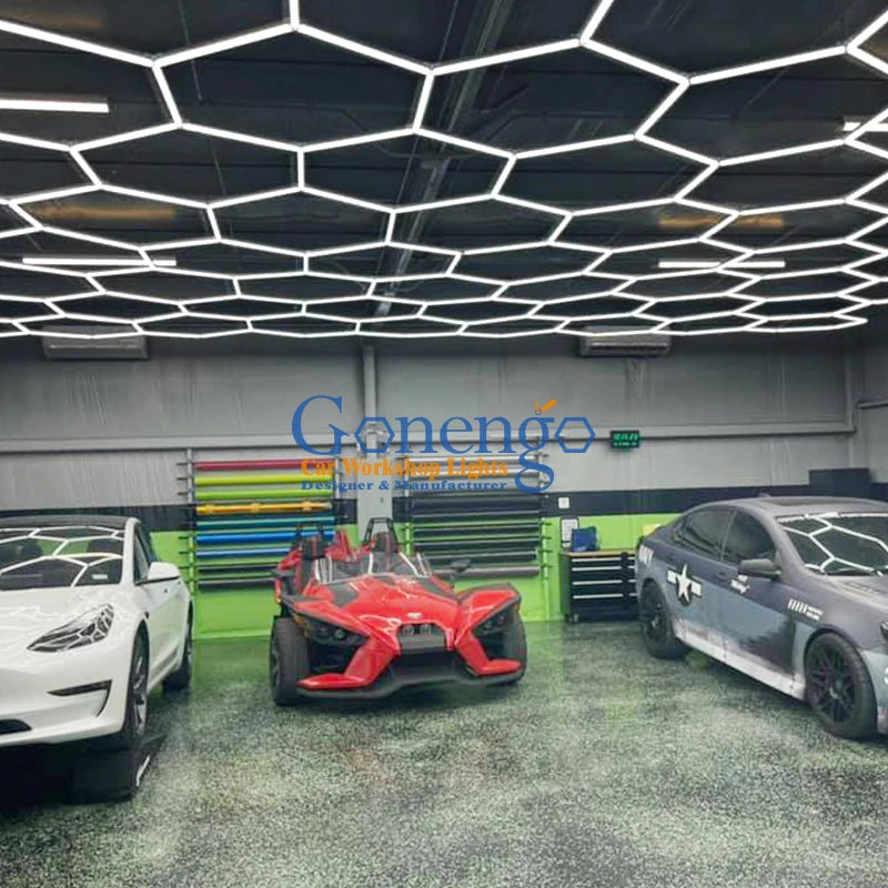 Manufacturers Selling Dimmable Exhibition Garage Car Beauty Repair Hexagon Led Light Car Detailing