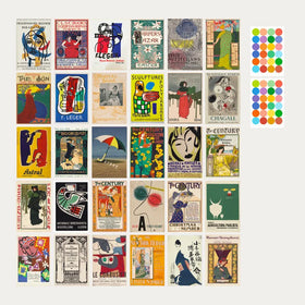 30PCS 14CM Vintage global famous artist artwork card for bedroom coffee shop classic art painting poster