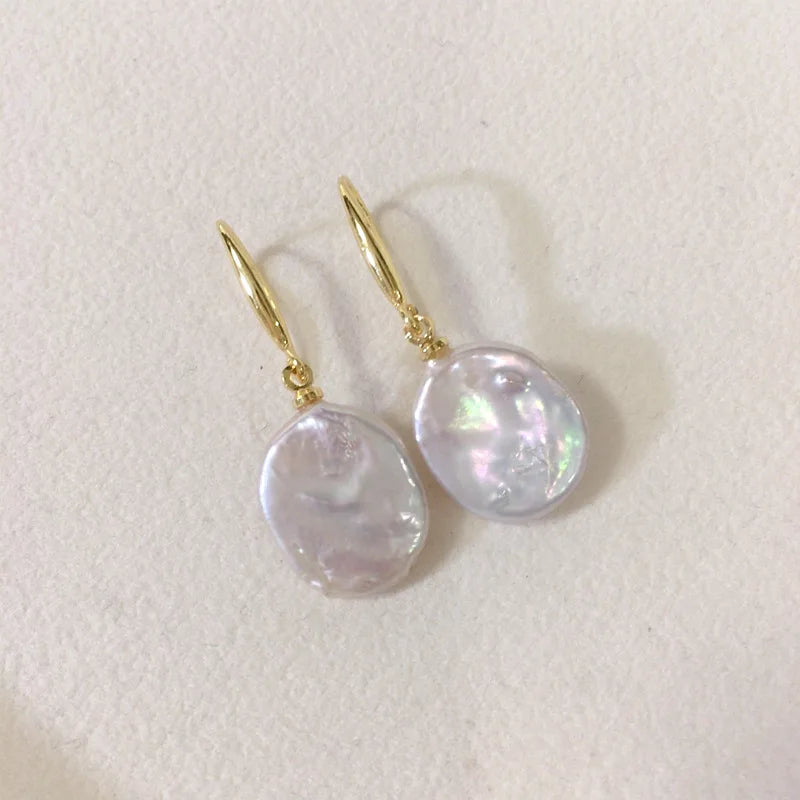 Hot Selling 925 Silver Baroque Drop Pearl Earrings Good Quality Freshwater Pearl Ear Hook
