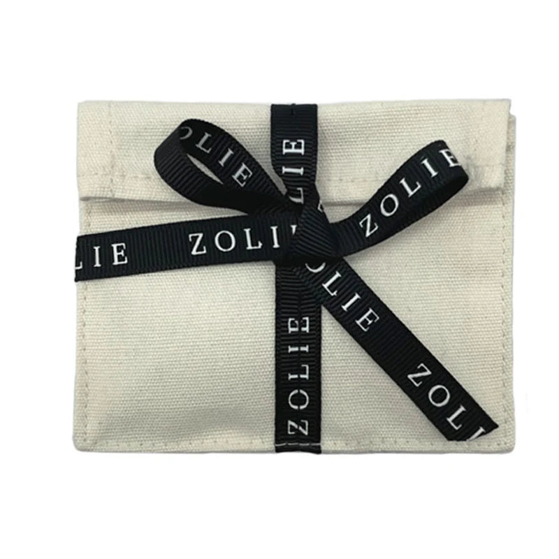 Custom Logo Cotton Jewelry Pouch Gift Muslin Canvas Organic Cotton Drawstring Pouch Cotton Envelope Bag