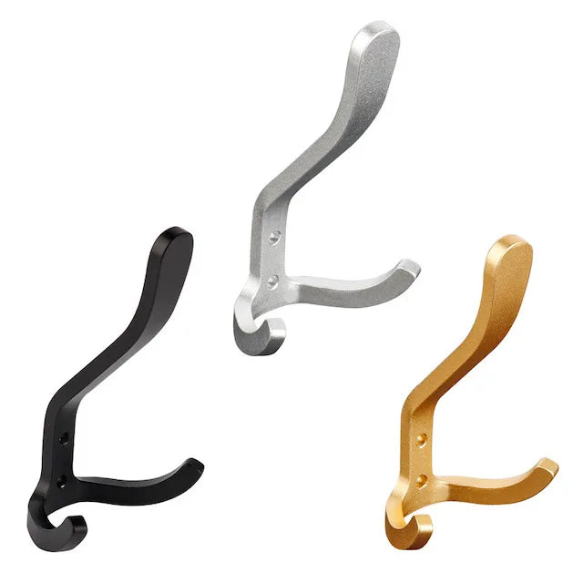 Towel Hook CUSTOM DESIGN Space Aluminum Dual Towel Hooks for Coats Towel No Rust Wall Hook