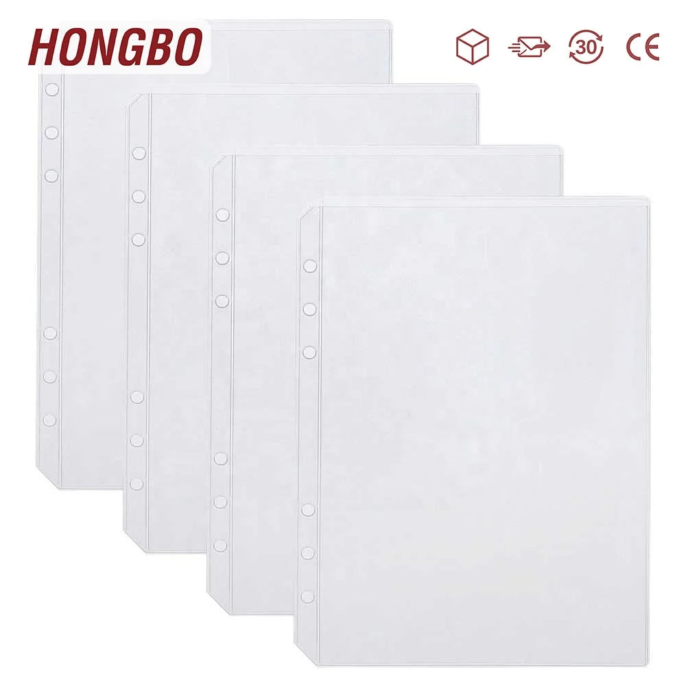 FB TK Hot Selling Card Pockets A5 Size with 6 Holes for Binder Folders for 6-Ring Notebook Binder Loose Leaf Bags