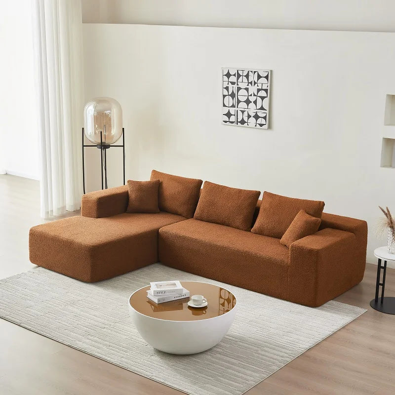 Furnistyle American Free Shipping Canape Compression Modular Sectional Sofa Set 7 Compressed L-Shape Living Room Fabric Hotels