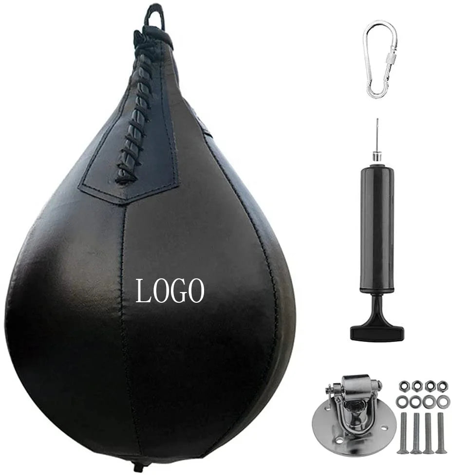 FDFIT Custom LOGO Speed Punching Ball MMA Training PU Leather Boxing Speed Bag