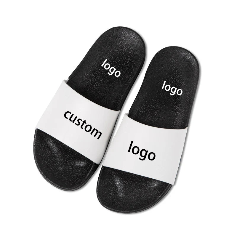 OEM Custom Black Slides Footwear Sandal PVC Custom Logo Slippers Men Plain Blank Slide Waterproof Antiskid Sandal