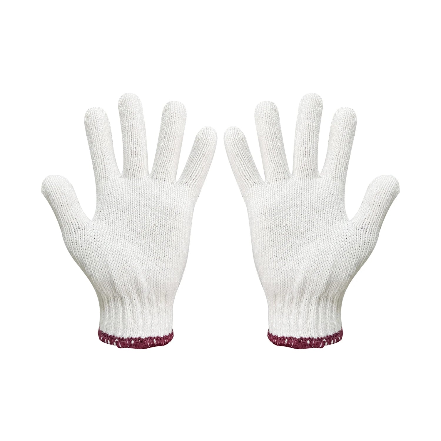 White Cotton Knitted Safety Work Gloves Reusable Garden Labor Gloves