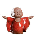 12.2*5.5*9.8cm Chinese Ceramic Tea Pet Zen Little Monk Decoration Clay Boutique Kung Fu Ceremony  Ornament Laughing Buddha