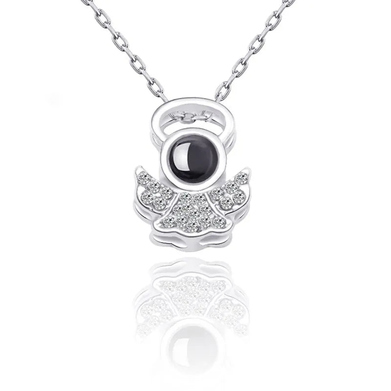 100 Language I Love You Necklace Memory Projection Necklace Swan Pendant Jewelry Wedding Gifts NCC007