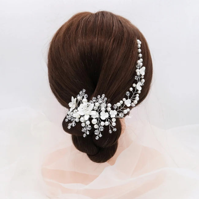 2024 Fashion Jeweled Pearl Comb With Crystal Stone & Wedding Bridal Rhinestone Comb for Bridal Accessories