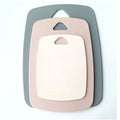 Multi Color Set of 3 Durable Non-Slip PP Plastic Food Contact Safe Rectangle Chopping Board Set with Holder for Kitchenware