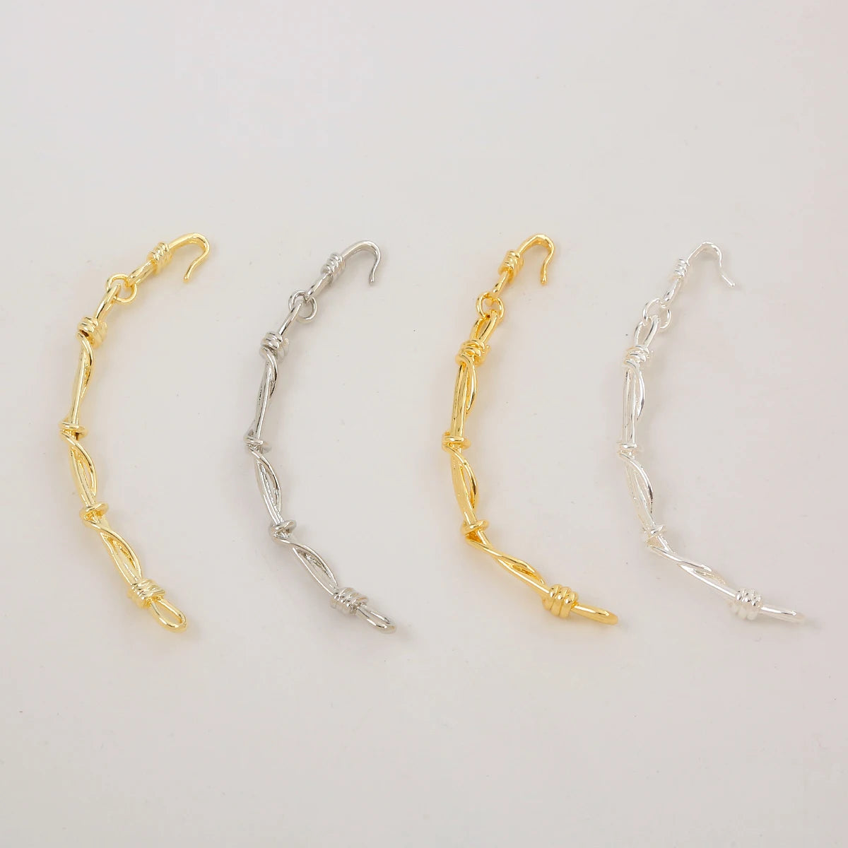 18K Gold Plated Brass Bracelet Colorful Woven Half Bracelet DIY Pearl Bracelet Jewelry With Irregular Texture Hand