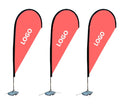 Outdoor Advertising Promotion Customized Feather and Teardrop Beach Flag Banner