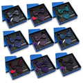 Black Jacquard Men's Necktie Set Logo Gift Box Including Bowtie Pocket Squares Cufflinks Clip Wedding Parties Business Suits