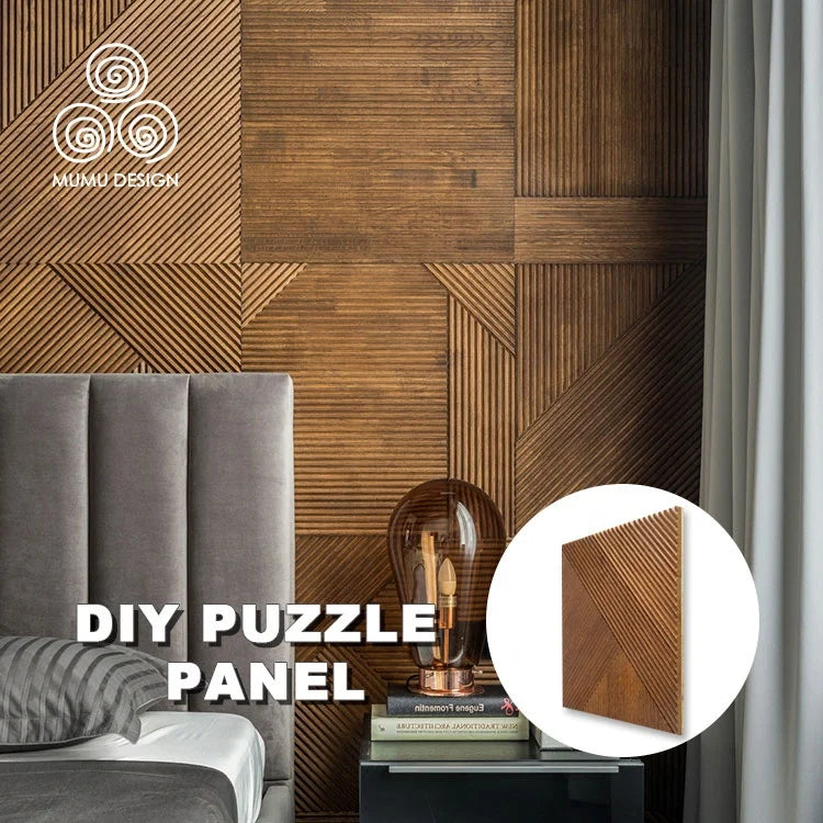 MUMU 3D Art High Durability Wood Pattern New Decorative Living Room Wall Plank Board Panel