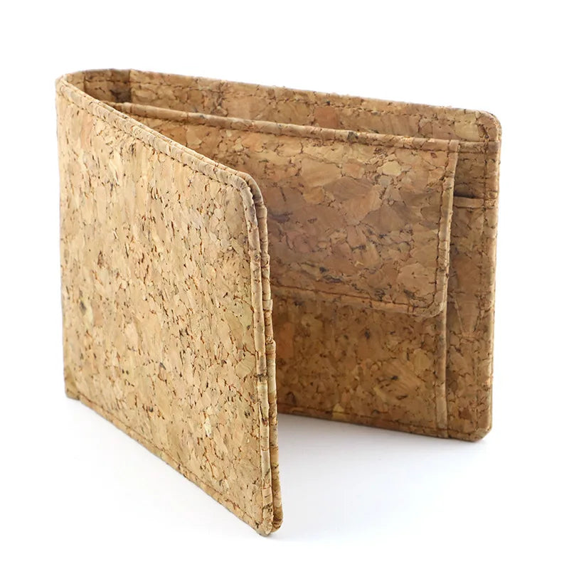 Customizable RFID Blocking Open Short Cork Wallet Slim Bifold Vegan Credit Card Holder Purse Eco Friendly Gift for Men and Women