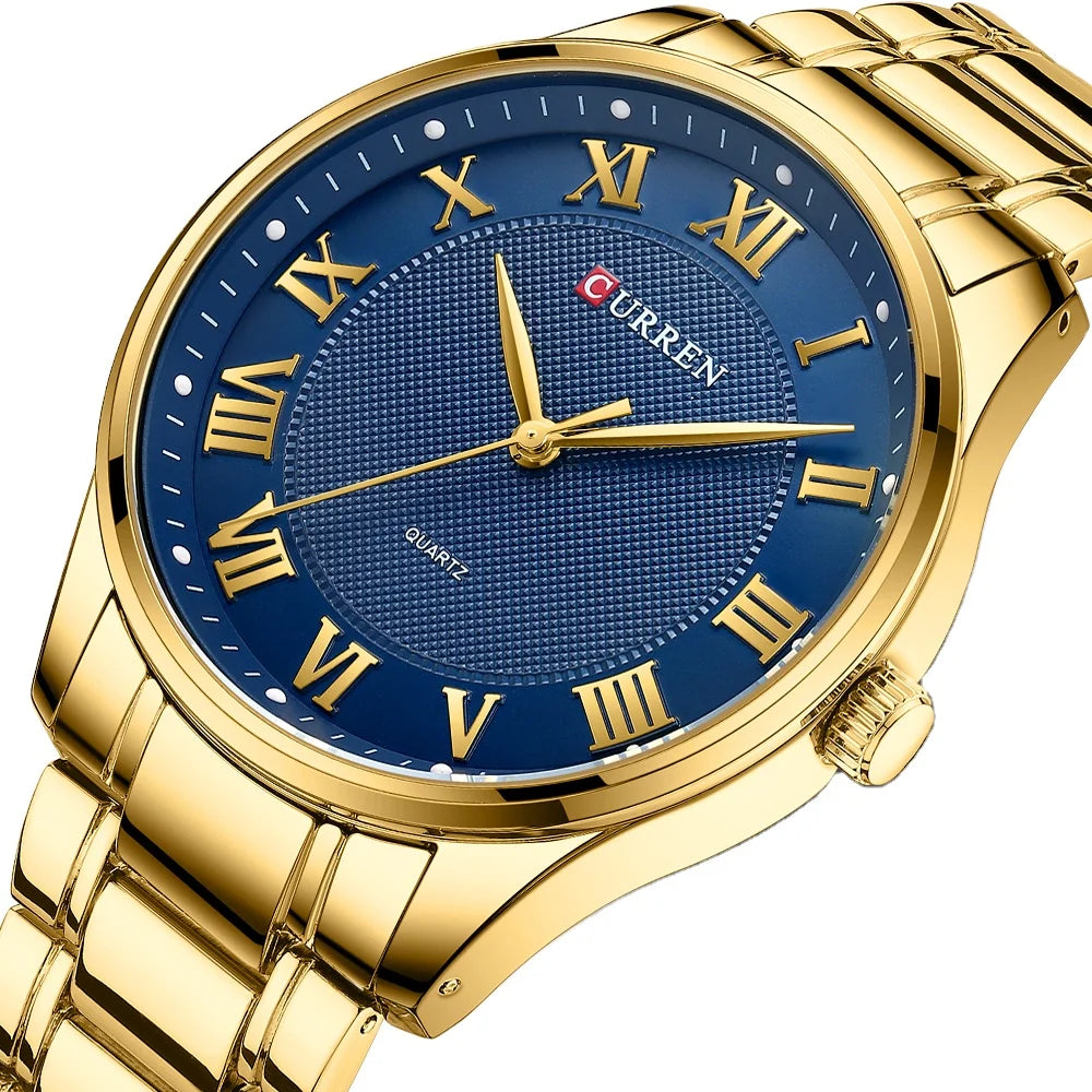CURREN 8409 Watch Classic Simple Stainless Steel Band Wristwatches Business Man Waterproof Watches Men Wrist Reloj Hombre