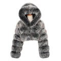 Women Faux Fur Coat With Hood Fashion Fake Fur Jackets Short Plus Size Coats