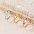 SC New Arrival Trendy Stainless Steel Rings Fashion Zircon Diamond Rings Stylish Gold Silver Heart Finger Rings for Teen Girls