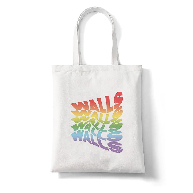 Wholesale Large Capacity College Grocery Handbag Reusable Louis Tomlinson Walls One Direction Canvas Bag