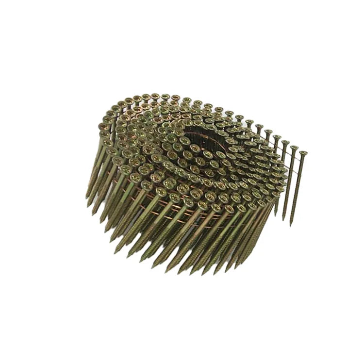 Factory Direct Sale Iron Electro Galvanized Spiral Smooth Vinyl Coated Coil Nails 38mm Diamond Point Pallet Gun Class 8.8