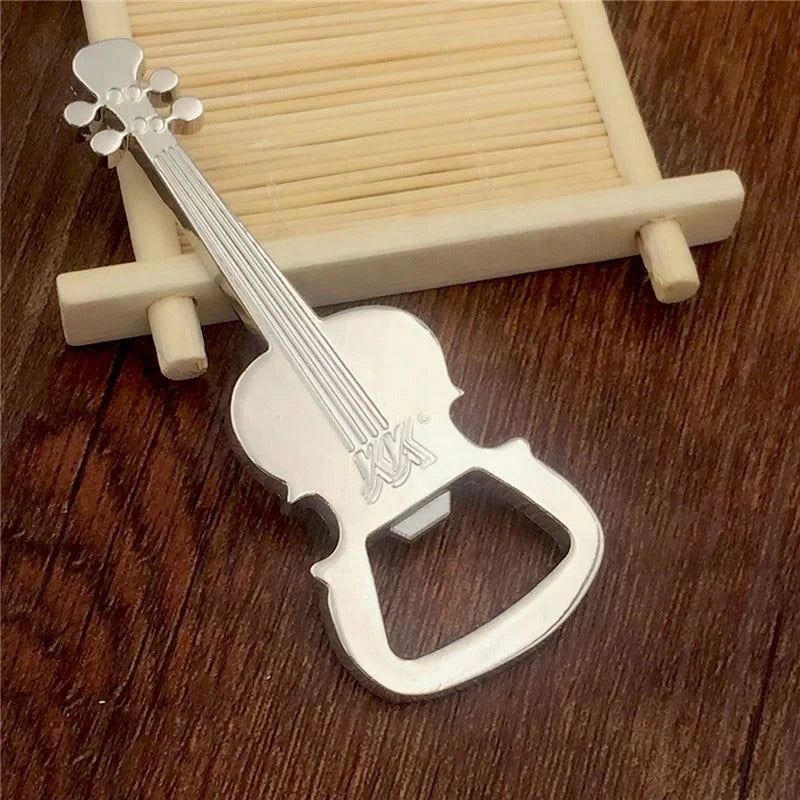 Beer Bottle Opener Male Key Chains Car Bag Keyring Rings Holder Music Lover Gift Guitar Shape Pendant Key Chains Mans