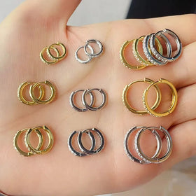 EC1995 Dainty Tiny Minimal 18k Gold CZ Huggie Hoops CZ Huggie Hoop Gold Cubic Zirconia Conch Cartilage Hoop Earring
