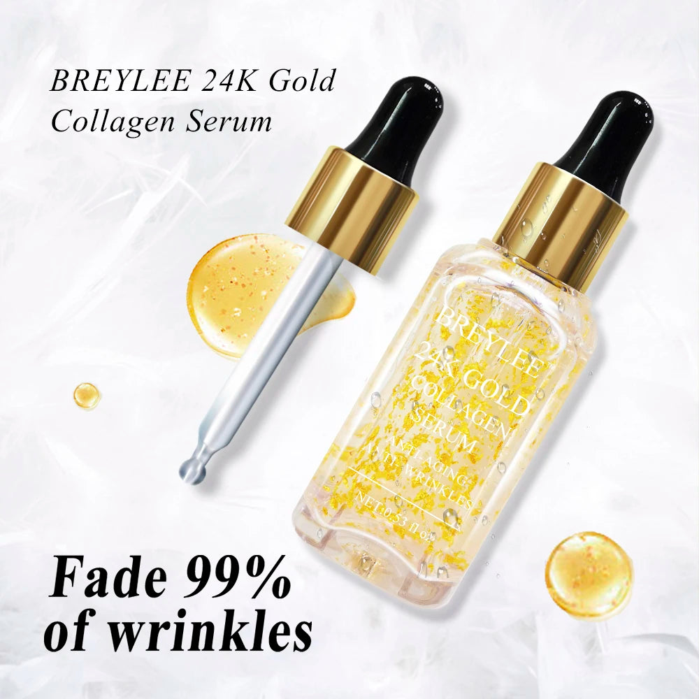 BREYLEE 24K Gold Serum Collagen Essence Anti-aging Anti-wrinkles Face Skin Care Lift Firming