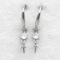 Sterling Silver Semi Mount Hook Earrings Half Hole Beads Prong Empty Setting Sterling S925 Base Holder for Pearl Bead Inlay DIY