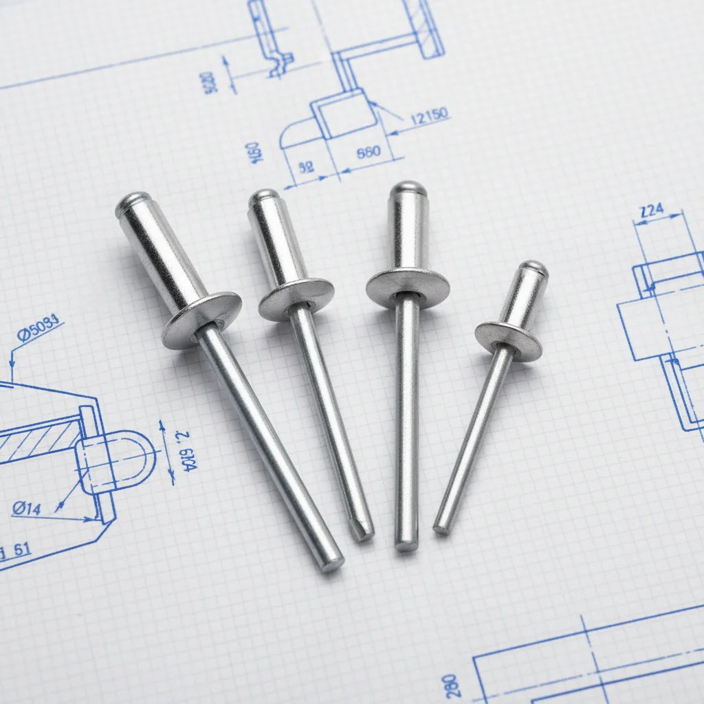 Din7337 Open-End Impact Remache Rivets with Zinc Plated Dome Head Rivets Aluminum Steel Pop Blind Rivets 3.2/4.0/4.8 remachadora