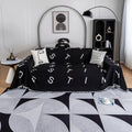 Factory Wholesale Custom Woven Jacquard Blanket Black White Checker Striped Simple Vintage Bedding Sofa Throw Tapestry Camping