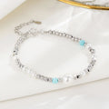 Handmade 925 sterling silver geometric square bead pearl bracelets personalized women geometric beads bracelet