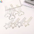 Gold Silver Color  love Heart Five Pointed Star Metal Hair Stick Woman Girl Hair Chignon Holder
