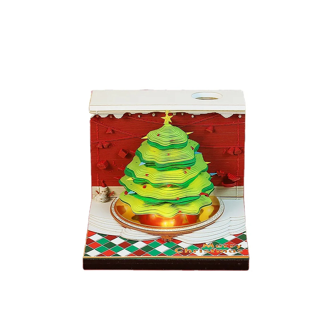 2027 Christmas Day  Designed 3D Paper Craft Diy Layered Paper Art 3D Memo Pad Weekly Calendar for Festival Decor