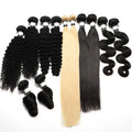 100% Human Hair Extensions Bundles Kinky Curly Deep Body Wave Remy Raw Indian Hair Cheap 613 Human Hair Bundles with Closure Set