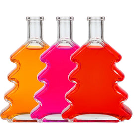 Factory Price Christmas Tree Shape Beverage Bottle Liquor Gin Glass Whisky Bottle Glass Juice Drinking Bottle