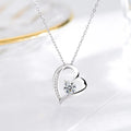 OEM Collier 925 Sterling Silver Zircon Necklace Female Valentines Gift Heart Pendant Clavicle Chain Necklaces