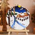 CHENISTORY DIY Wool Felting Painting Embroidery Frame Handmade Needle Wool Painting Picture Home Decors Crafts Canvas