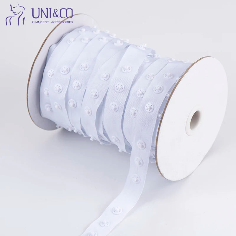Hot Sale Covered Polyester Lace Round Plastic Snap Button Tape Eco-Friendly Snap Fastener for Baby Clothes Dancewear