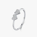 Ailmay 925 Sterling Silver Charm Heart Shiny CZ Finger Ring for Women Romantic Valentine's Day Gift Platinum Plated Fine Jewelry