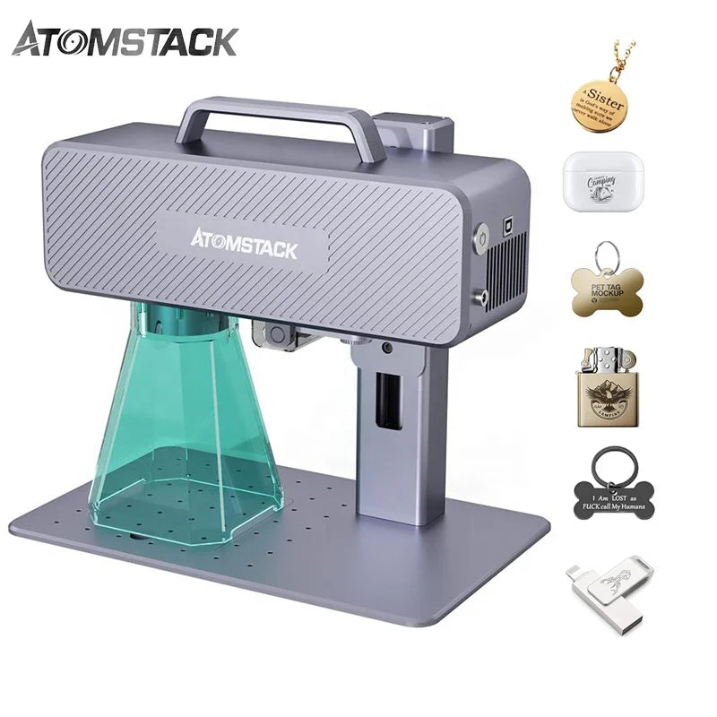 ATOMSTACK M4 Desktop Mini Handheld Industrial Grade Engraver Metal Mark Printer Fiber Laser Marking Machine