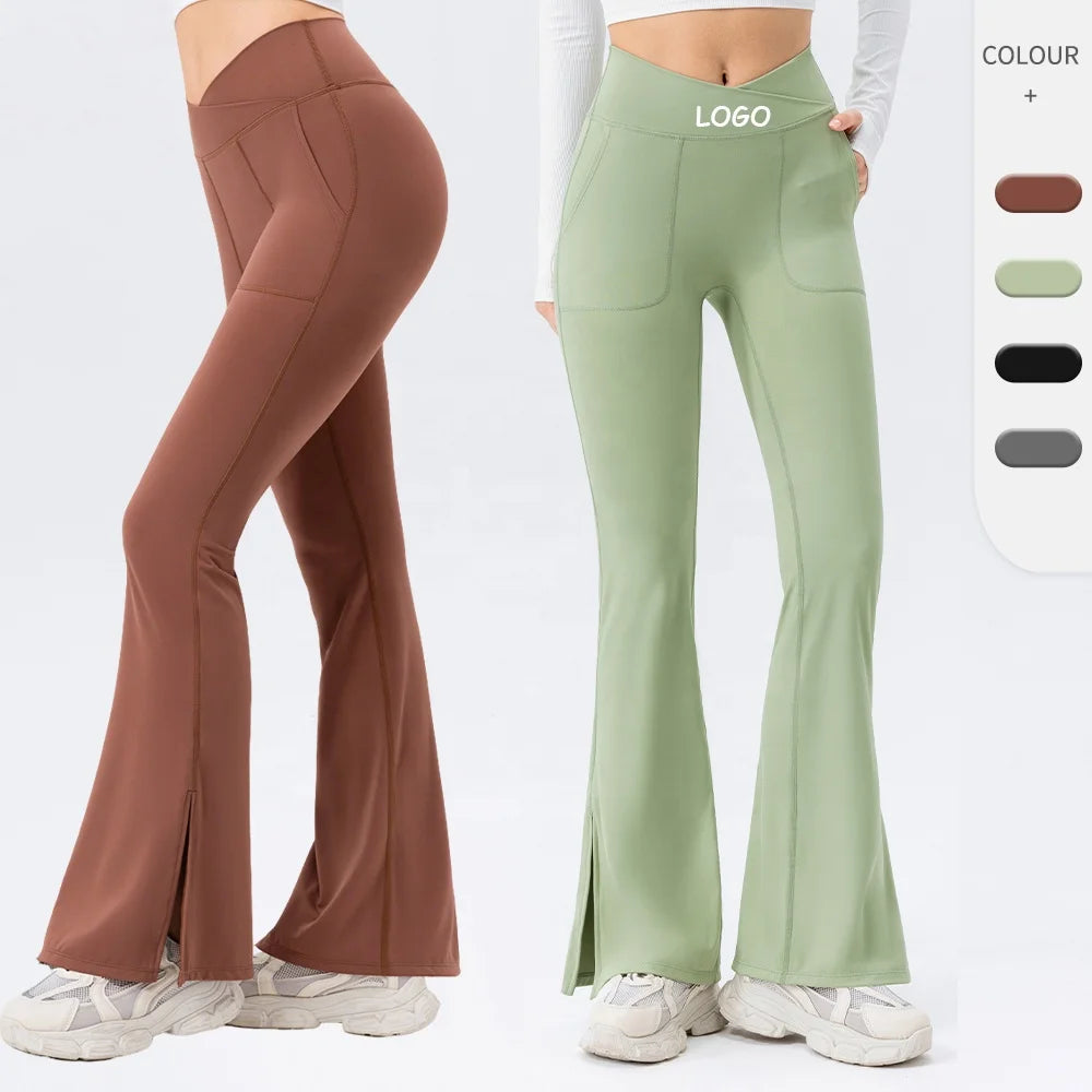 Women Soft High Waist Tummy Control Sports Yoga Pants V Back 4 Way Stretchy Running Gym Tights Workout Athletic Leggings