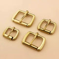 Solid Brass Metal Heel Bar Buckle End Bar Roller Buckle Rectangle Single Pin for Leather Craft Bag Belt Strap Webbing