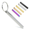 40/60mm Cuboid Rectangle Key Ring Bags Accessory Rectangle Stripe Stainless Steel Wholesale Metal Blank Laser Engraving Keychain