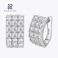 Rochime Sparkling Three Rows Diamond Earrings 925 Sterling Silver Rhodium  Plated 5a Zircon Jewelry for Women