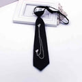 Japanese JK Metal Chain Decorative Necktie for Men New Personality Bow Tie; Women's Do Not Wear Black Tie Shirt Accessories