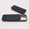 Wholesale 80 X 34 X 11mm Mini Rectangular Silver/Matte Black 15G Lip Balm Storage Slide Tin Box