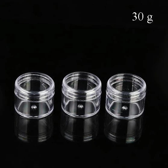 In Stock Factory Price Mini Cosmetic Container Transparent clear Empty Round Recycled PS Plastic 30g 30ml Cosmetic Jar