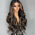 Customized 13*4 Lace Frontal Vietnamese Human Virgin Hair Wigs Ombre Dark Brown Swiss Lace Body Wave 5*5 Transparent Lace Wig